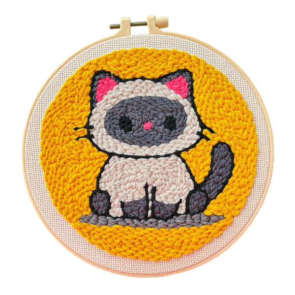 Starlight (Siamese) cat punch needle kit